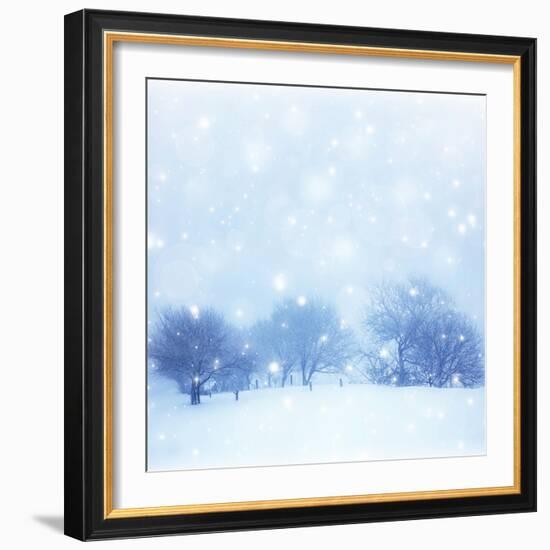 Beautiful Snowy Landscape-Anna Omelchenko-Framed Art Print