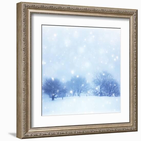 Beautiful Snowy Landscape-Anna Omelchenko-Framed Art Print