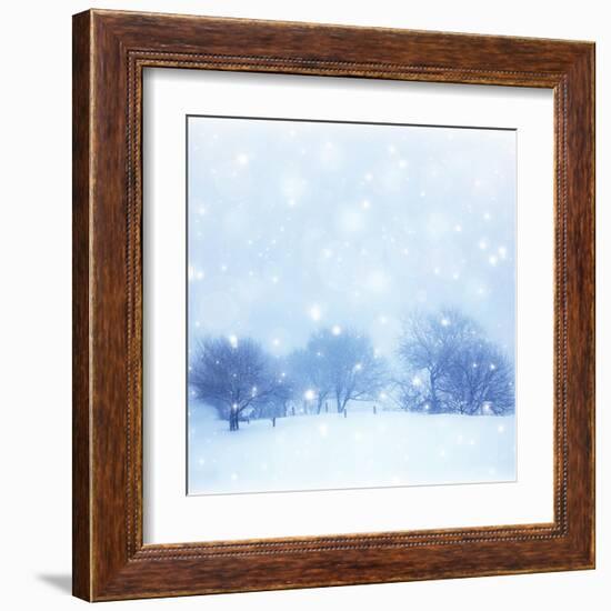 Beautiful Snowy Landscape-Anna Omelchenko-Framed Art Print