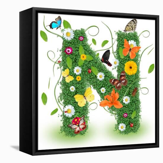 Beautiful Spring Letter "N"-Kesu01-Framed Stretched Canvas