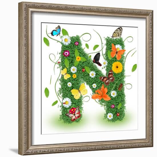 Beautiful Spring Letter "N"-Kesu01-Framed Premium Giclee Print