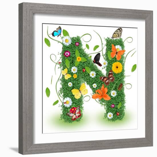 Beautiful Spring Letter "N"-Kesu01-Framed Premium Giclee Print