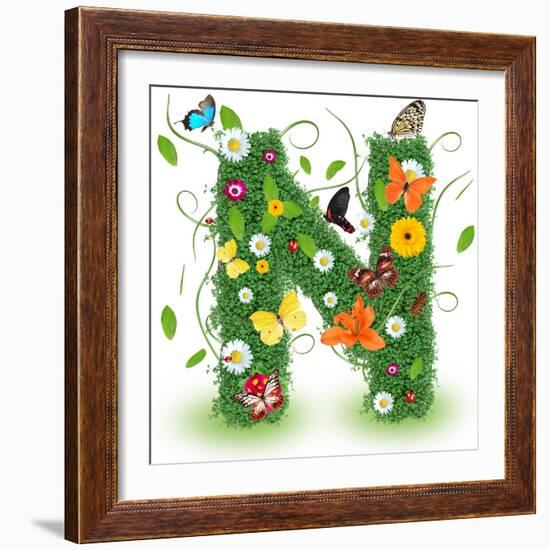 Beautiful Spring Letter "N"-Kesu01-Framed Premium Giclee Print