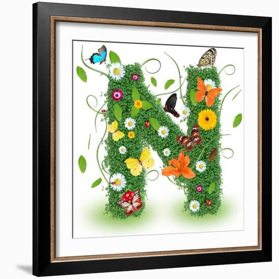 Beautiful Spring Letter "N"-Kesu01-Framed Premium Giclee Print