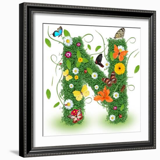 Beautiful Spring Letter "N"-Kesu01-Framed Premium Giclee Print