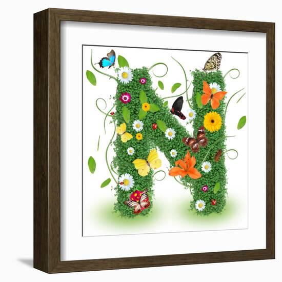 Beautiful Spring Letter "N"-Kesu01-Framed Art Print