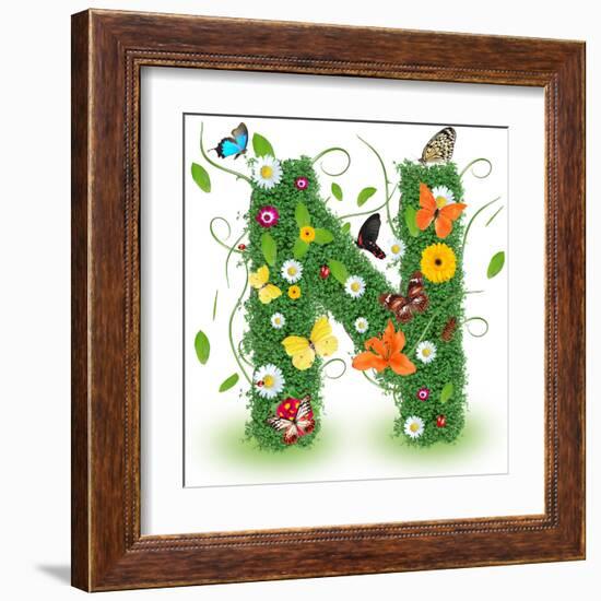 Beautiful Spring Letter "N"-Kesu01-Framed Art Print