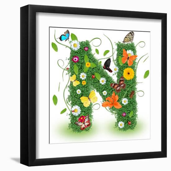 Beautiful Spring Letter "N"-Kesu01-Framed Art Print