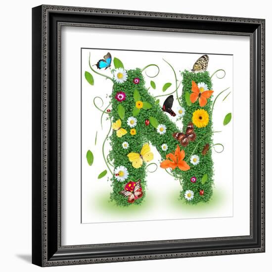 Beautiful Spring Letter "N"-Kesu01-Framed Art Print