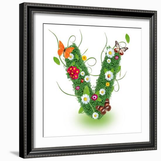 Beautiful Spring Letter "V"-Kesu01-Framed Art Print