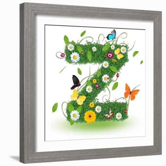 Beautiful Spring Letter "Z"-Kesu01-Framed Premium Giclee Print