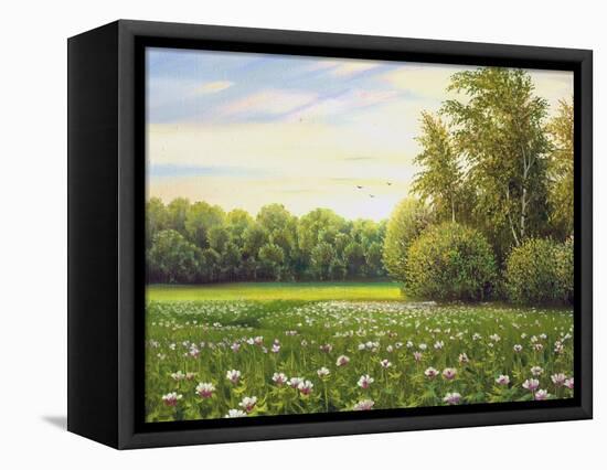 Beautiful Summer Landscape, Canvas, Oil-balaikin2009-Framed Stretched Canvas