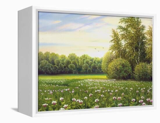 Beautiful Summer Landscape, Canvas, Oil-balaikin2009-Framed Stretched Canvas