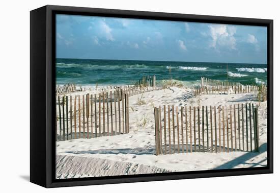 Beautiful Sunny Day with Big Waves and Puffy Clouds at White Sand Beach-forestpath-Framed Premier Image Canvas