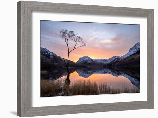 Beautiful Sunrise over Buttermere in the English Lake District-Tony Allaker-Framed Photographic Print