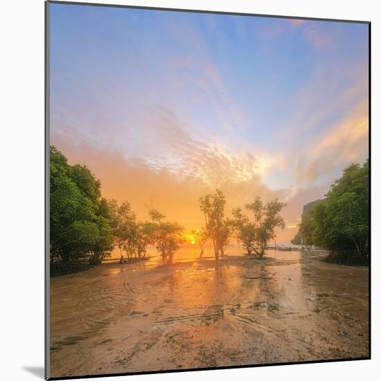 Beautiful Sunrise over the Tropical Beach, Thailand. Vacation and Background Concept-Hanna Slavinska-Mounted Photographic Print