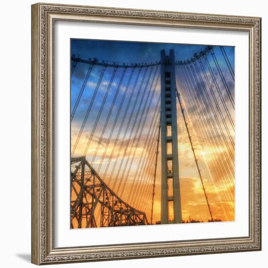 Beautiful Sunset Crossing Bay Bridge, Oakland-Vincent James-Framed Photographic Print