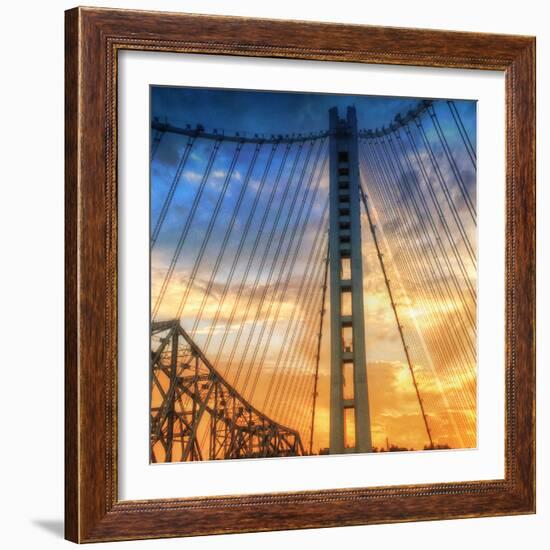 Beautiful Sunset Crossing Bay Bridge, Oakland-Vincent James-Framed Photographic Print