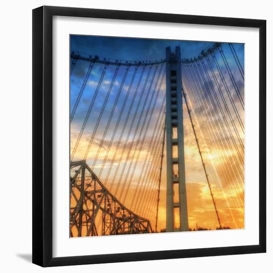 Beautiful Sunset Crossing Bay Bridge, Oakland-Vincent James-Framed Photographic Print