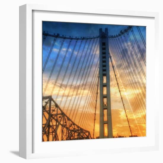 Beautiful Sunset Crossing Bay Bridge, Oakland-Vincent James-Framed Photographic Print