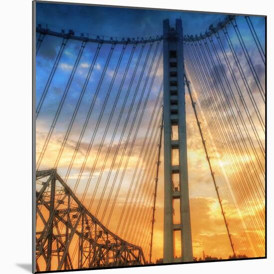 Beautiful Sunset Crossing Bay Bridge, Oakland-Vincent James-Mounted Photographic Print