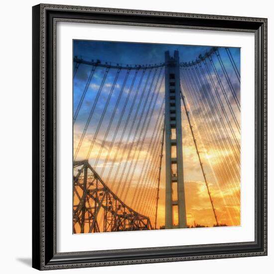 Beautiful Sunset Crossing Bay Bridge, Oakland-Vincent James-Framed Photographic Print