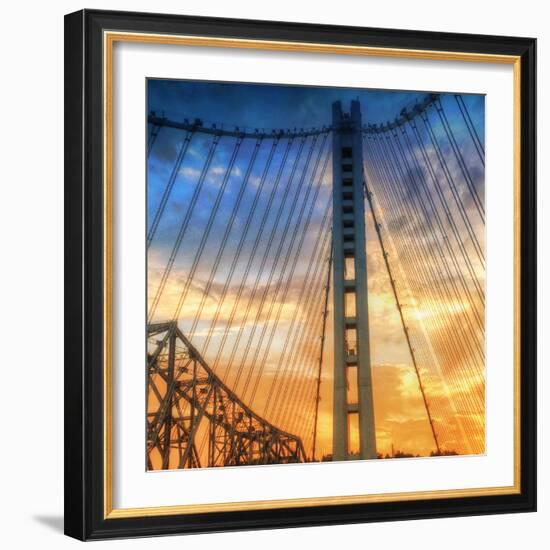 Beautiful Sunset Crossing Bay Bridge, Oakland-Vincent James-Framed Photographic Print