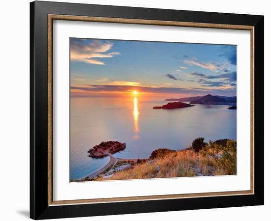 Beautiful Sunset over Montenegro Coastline. View from the Top of Mountain-liseykina-Framed Photographic Print