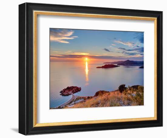 Beautiful Sunset over Montenegro Coastline. View from the Top of Mountain-liseykina-Framed Photographic Print