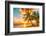 Beautiful Sunset over the Sea with a View at Palms on the White Beach on a Caribbean Island of Barb-Filip Fuxa-Framed Photographic Print