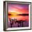 Beautiful Sunset with Colours of Red, Orange and Yellow, over Governors Bay, Looking-Travellinglight-Framed Photographic Print