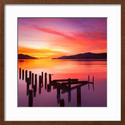 Beautiful Sunset With Colours Of Red Orange And Yellow Over Governors Bay Looking Photographic Print Travellinglight Art Com