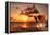 Beautiful Sunset with Dolphins Jumping-balaikin2009-Framed Premier Image Canvas