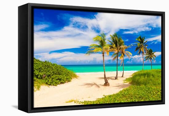 Beautiful Tropical Beach in Cuba-Kamira-Framed Premier Image Canvas