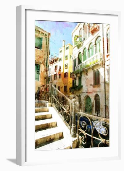 Beautiful Venetian Pictures - Oil Painting Style-Maugli-l-Framed Premium Giclee Print