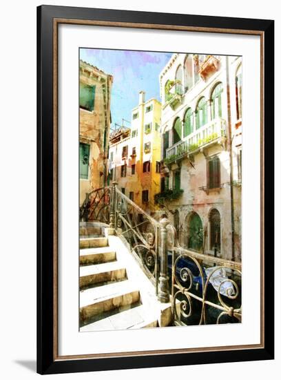 Beautiful Venetian Pictures - Oil Painting Style-Maugli-l-Framed Premium Giclee Print