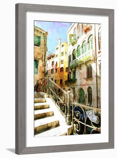 Beautiful Venetian Pictures - Oil Painting Style-Maugli-l-Framed Art Print