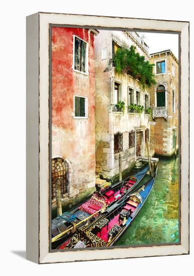 Beautiful Venetian Pictures - Oil Painting Style-Maugli-l-Framed Stretched Canvas