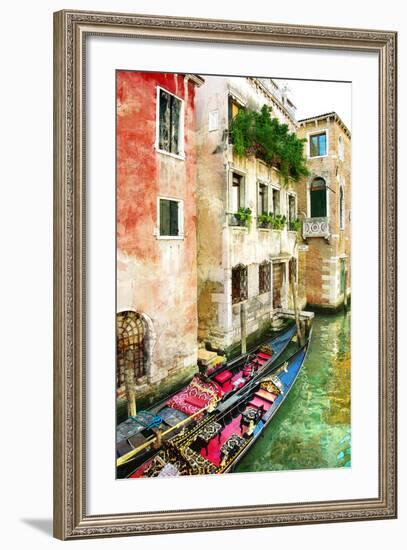 Beautiful Venetian Pictures - Oil Painting Style-Maugli-l-Framed Art Print