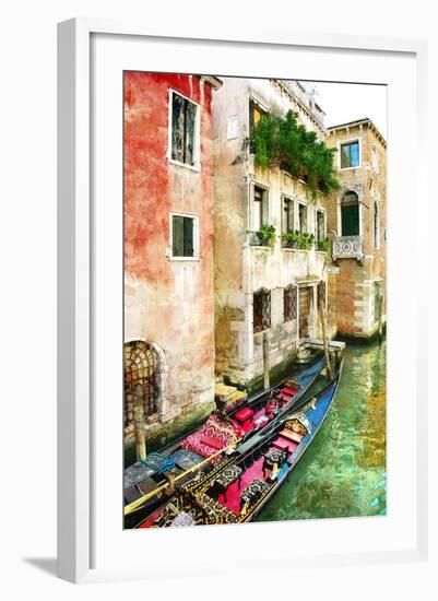 Beautiful Venetian Pictures - Oil Painting Style-Maugli-l-Framed Art Print