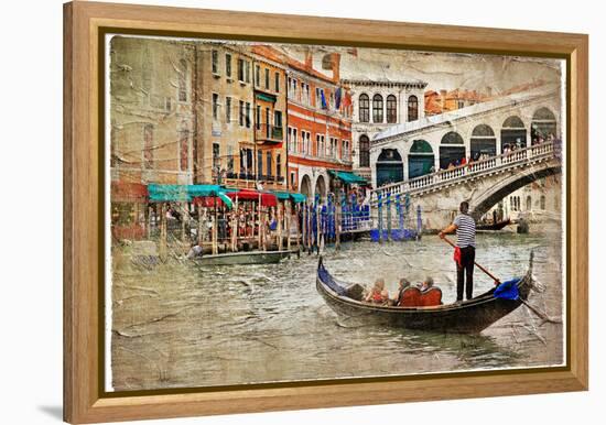 Beautiful Venice - Artwork In Painting Style-Maugli-l-Framed Stretched Canvas