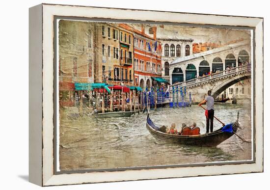 Beautiful Venice - Artwork In Painting Style-Maugli-l-Framed Stretched Canvas