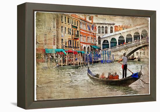 Beautiful Venice - Artwork In Painting Style-Maugli-l-Framed Stretched Canvas