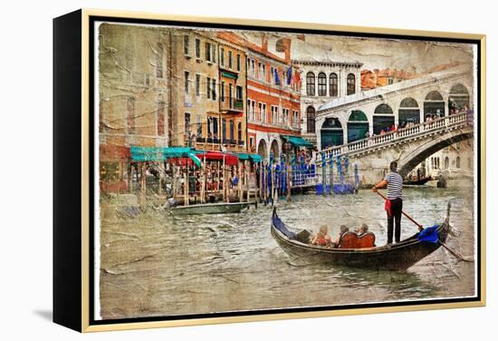 Beautiful Venice - Artwork In Painting Style-Maugli-l-Framed Stretched Canvas