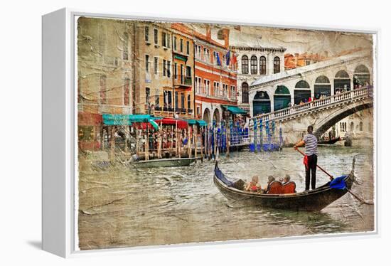 Beautiful Venice - Artwork In Painting Style-Maugli-l-Framed Stretched Canvas