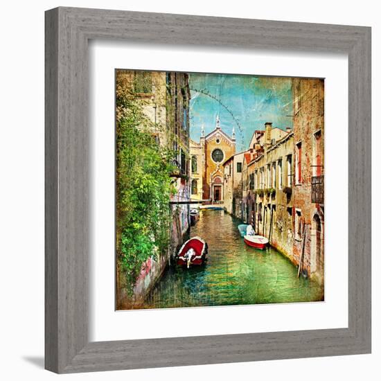 Beautiful Venice - Artwork In Painting Style-Maugli-l-Framed Art Print