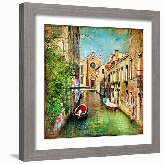 Beautiful Venice - Artwork In Painting Style-Maugli-l-Framed Art Print