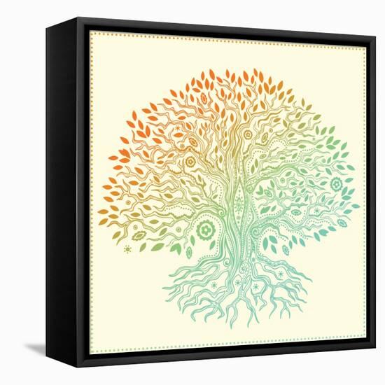 Beautiful Vintage Hand Drawn Tree Of Life-transiastock-Framed Stretched Canvas