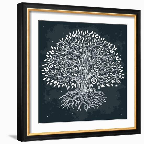 Beautiful Vintage Hand Drawn Tree of Life-transiastock-Framed Art Print