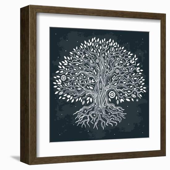 Beautiful Vintage Hand Drawn Tree of Life-transiastock-Framed Art Print